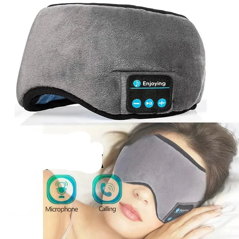 Bluetooth sleeping headphones eye mask with audio controls and mic in Discover product