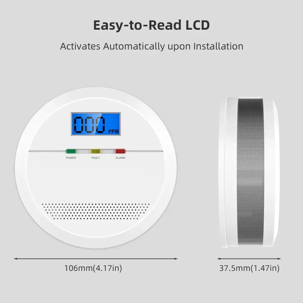 Discover Smart Carbon Monoxide Alarms with Digital Displays - 1 X CO Detector