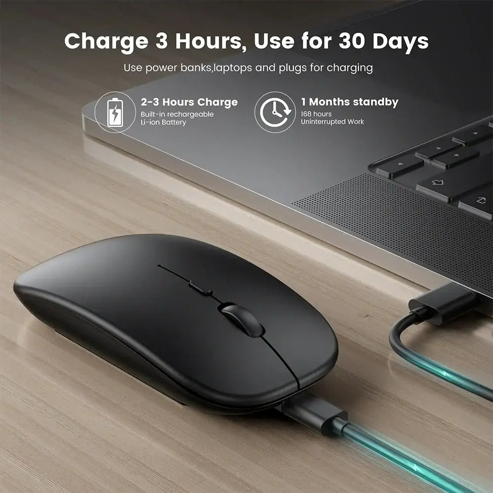 Rechargeable Wireless Mouse with Long Battery Life - Ideal for Modern Workspaces