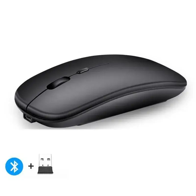 Rechargeable wireless mouse with Bluetooth and USB connectivity for your workspace