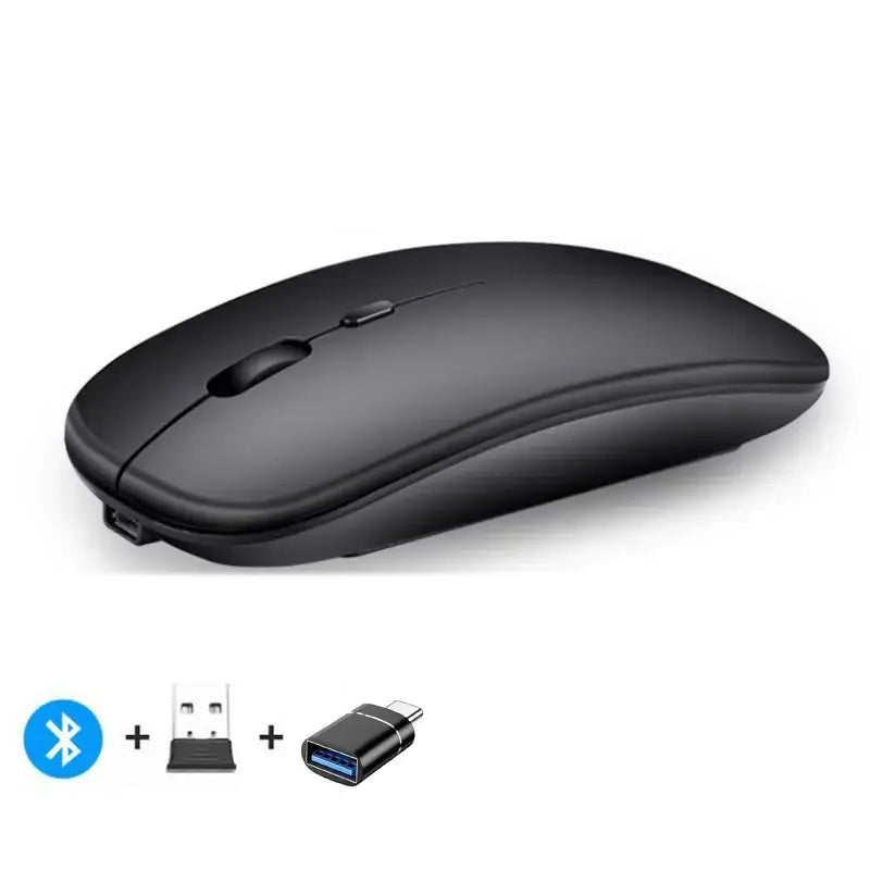 Sleek black rechargeable wireless mouse - perfect for modern workspaces