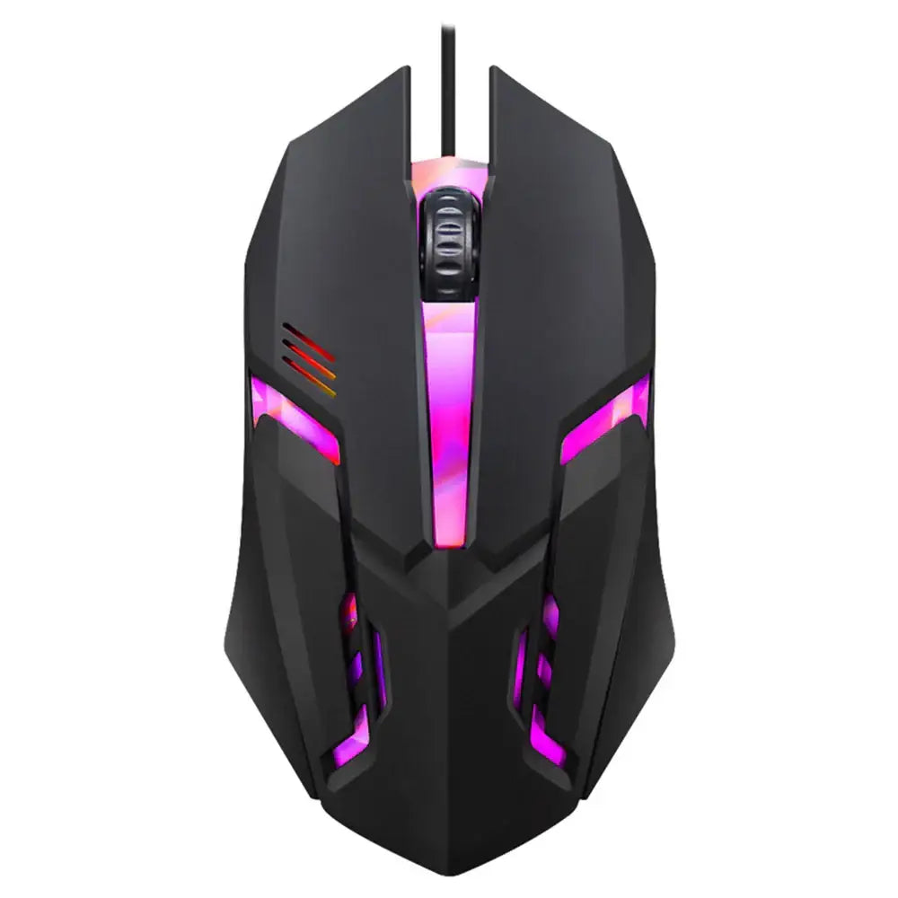 Elevate Your Game with Our Colorful LED Gaming Mouse at Electronook! - Black