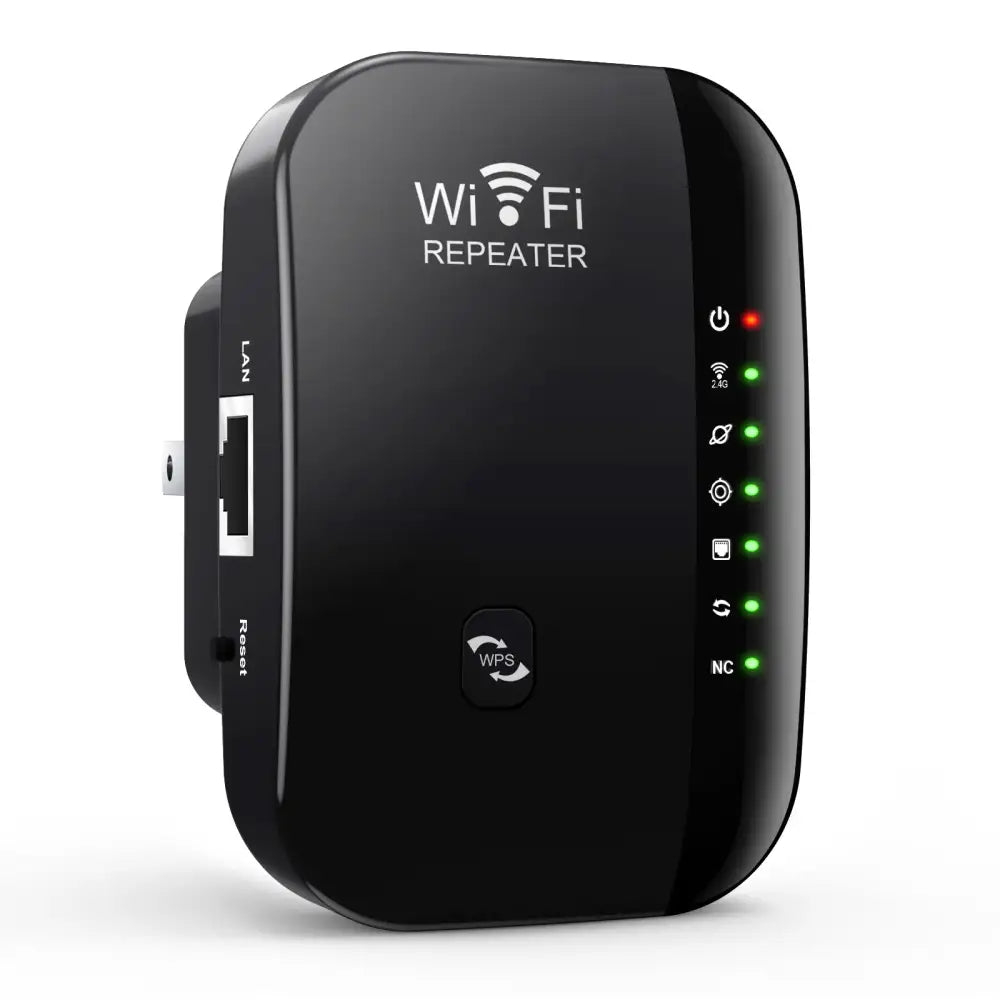 Elevate Your Lifestyle with Our 300Mbps WiFi Extender Amplifier - Black 7 Status Light / EU Plug