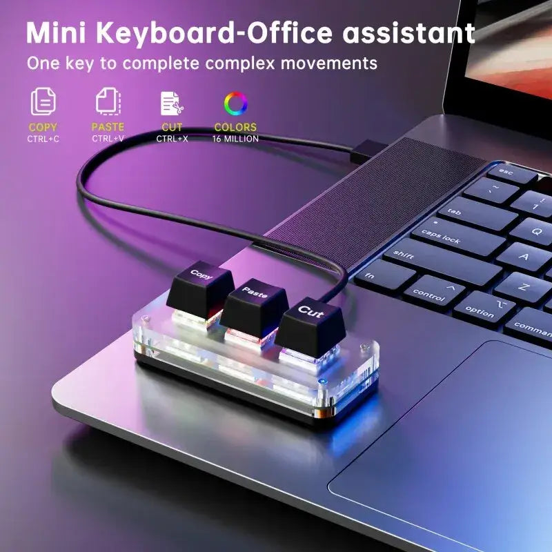 Elevate Your Office with Innovative Macro Copy & Paste Tools - BLACK SWITCH / Mini Keyboard