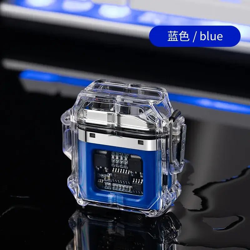 Elevate Your Tech with Transparent Waterproof Dual Arc Innovations - Blue