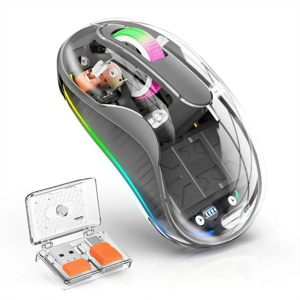 Elevate Your Workspace with Our Fully Transparent Mouse and New Arrivals - Grey