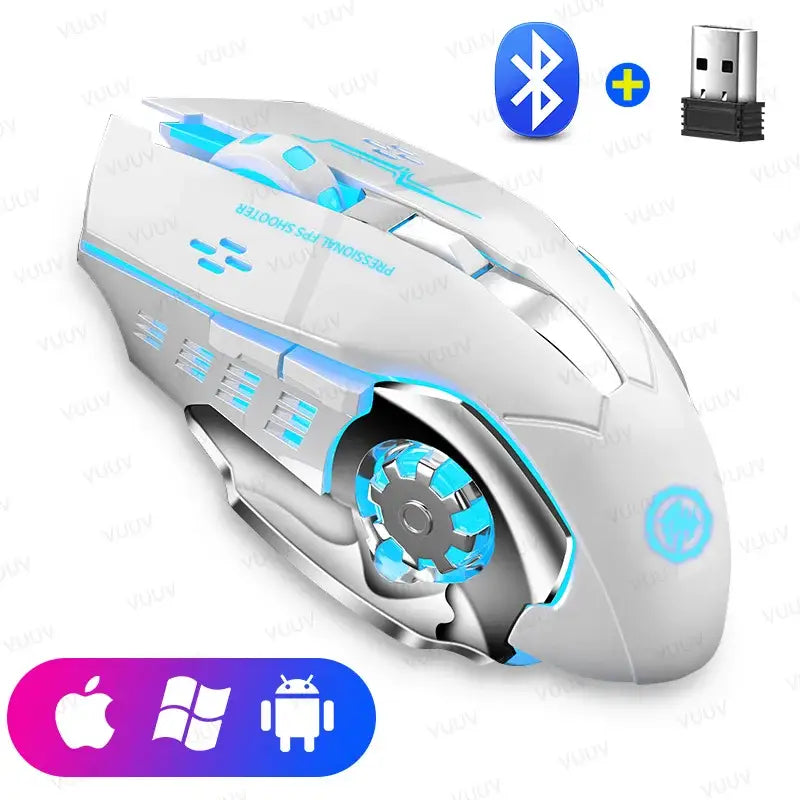 Elevate Your Workspace with Our Rechargeable Wireless Mouse and More - White