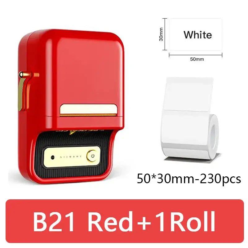 Explore Innovative Portable Thermal Printers for Home & Office - B21 Red 1Roll