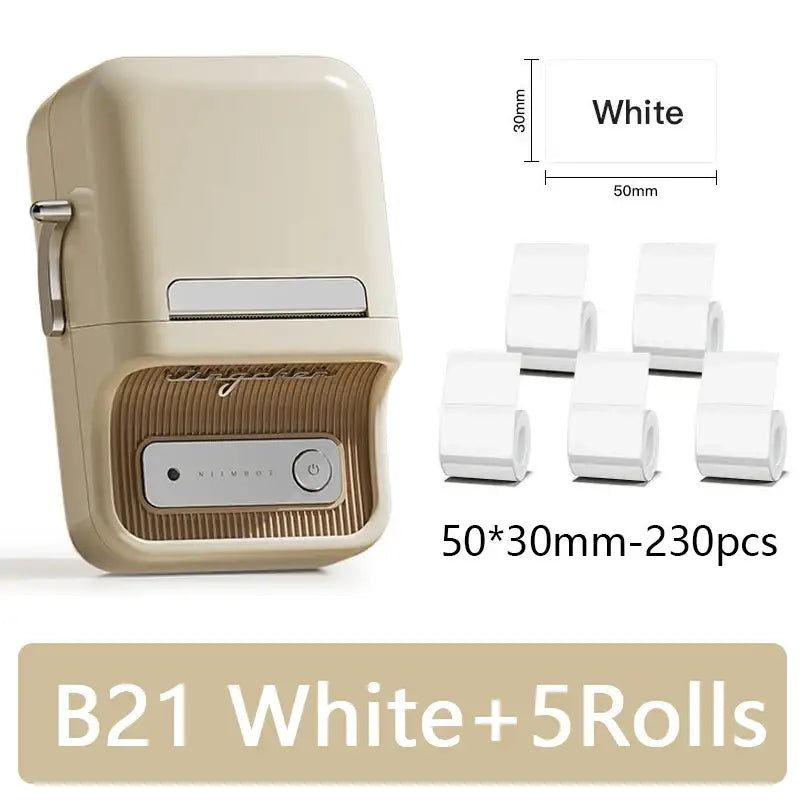 Explore Innovative Portable Thermal Printers for Home & Office - B21 White 5Rolls