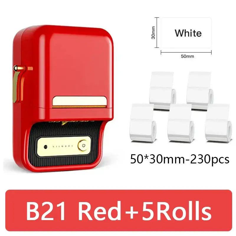 Explore Innovative Portable Thermal Printers for Home & Office - B21 Red 5Rolls