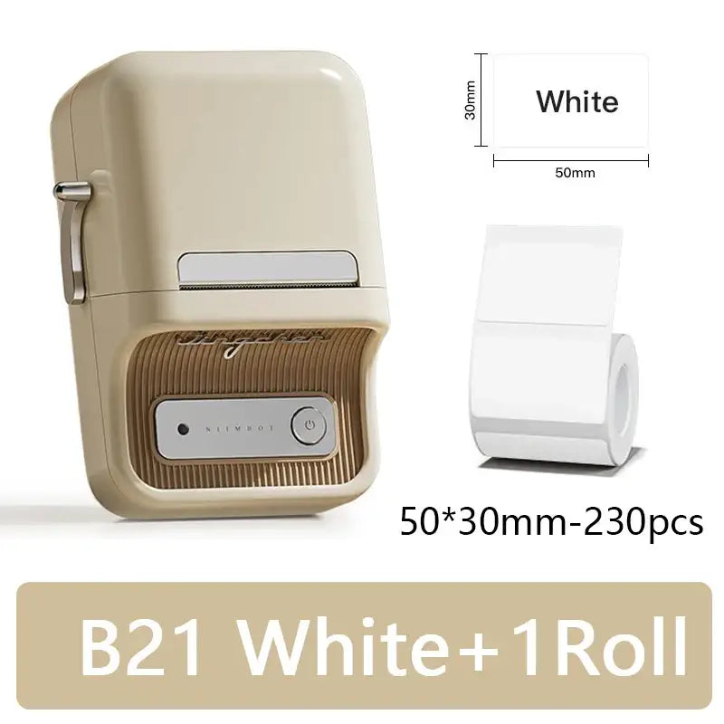 Explore Innovative Portable Thermal Printers for Home & Office - B21 White 1Roll