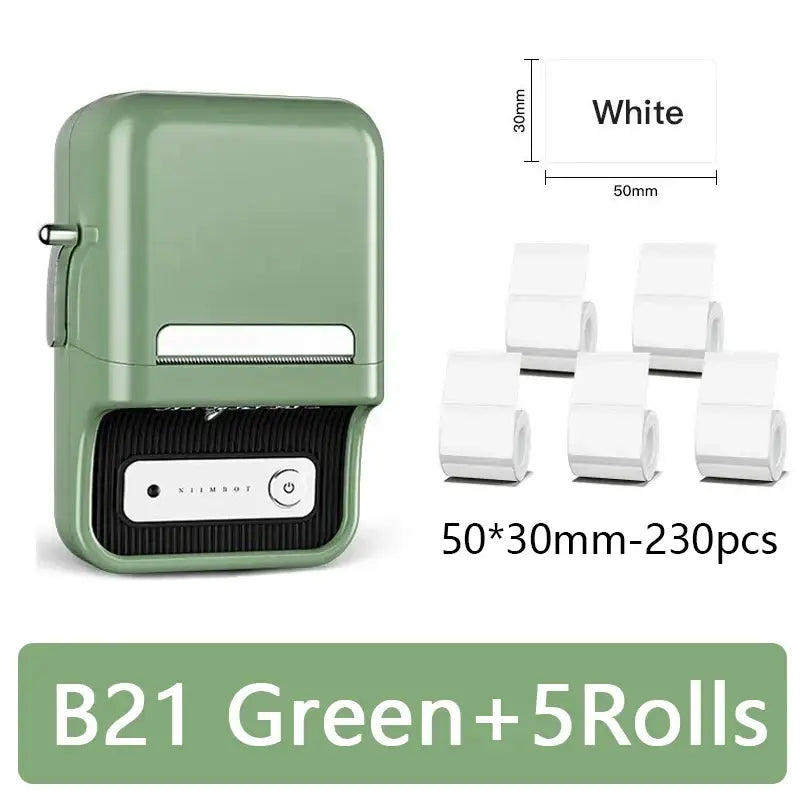 Explore Innovative Portable Thermal Printers for Home & Office - B21 Green 5Rolls