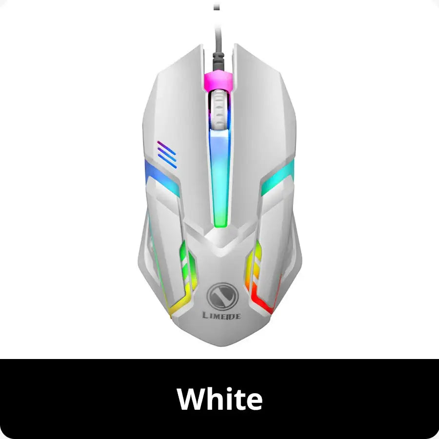 Explore Our Luminous Backlit Wired Mouse for Ultimate Productivity - White