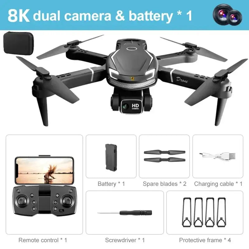 Explore the World with the Original V88 Drone Camera - Black Dual-8K-1B