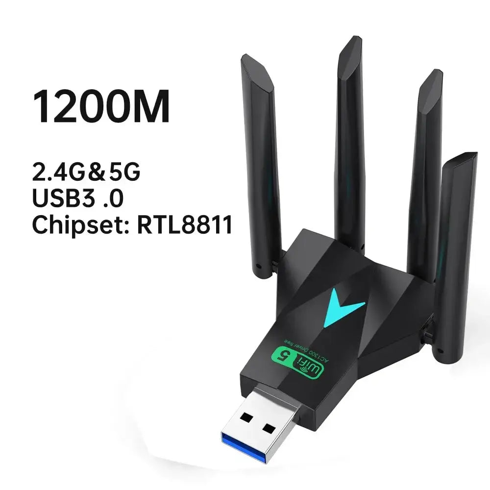 Upgrade Your Setup with Our 1300Mbps USB WiFi Adapter New Arrivals - 1200Mbps