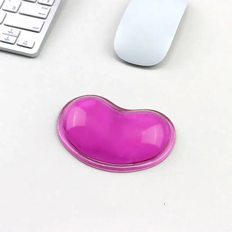 Upgrade Your Workspace with Fashion Silicone Heart-Shaped Wrist Pads - Purple