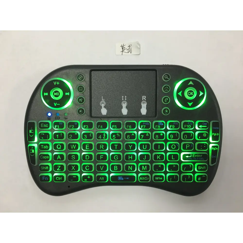 Mini wireless keyboard with backlit keys and touchpad for an upgraded workspace