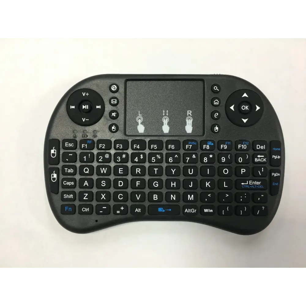 Mini wireless keyboard with touchpad, multimedia controls for an upgraded workspace